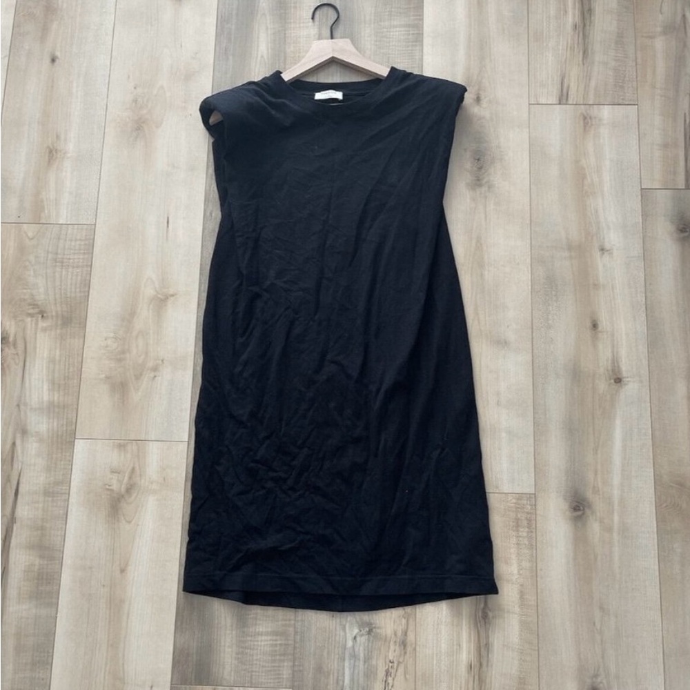 Babaton Artizia Dress Small Shoulder Pad Black T-Shirt Style Crew Neck Casual